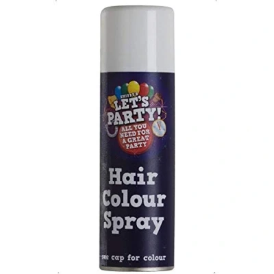 Image of Smiffys Hair Colour Spray, White 125ml, Cosmetics and Disguises Fancy Dress, Spray Dress Up &amp; Disguises.