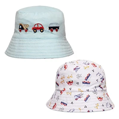 Image of Undercover Baby Bucket Hat GL664 Blue Cars 3 6 Months