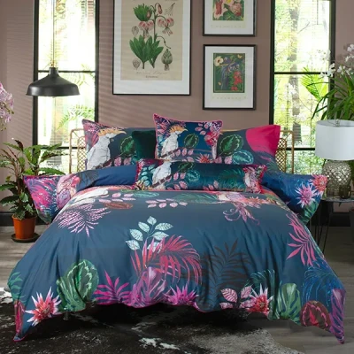 Image of House of Norris the Parrot and Cockatoo Double Duvet Set Multi