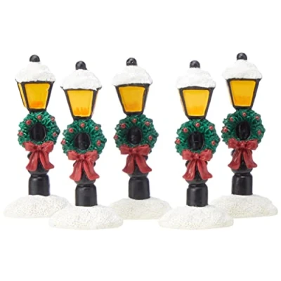 Image of Anniversary House F337 Snowy Lamp Post Cake Toppers 12 Pcs
