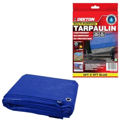 Image of Dekton DT95421 Blue Tarpaulin 6ft x 9ft 65 GSM Normal