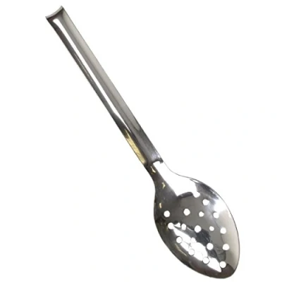 Image of Vogue L670 Perforated Spoon With Hook, Silver, 12&quot; Long