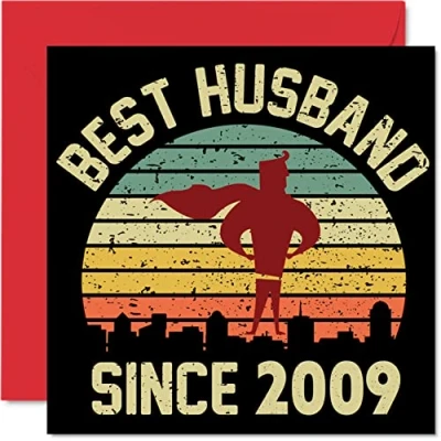 Image of Crystal Anniversary Card for Husband from Wife Best Since 2009 I Love You Gifts, Happy 15th Wedding Cards Partner, 145mm x Greeting Fifteenth Anniversaries