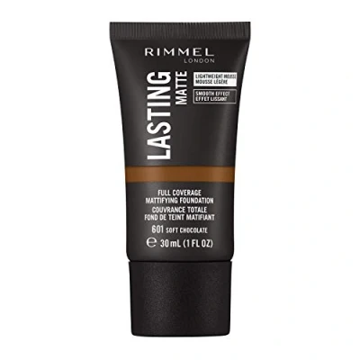 Image of Rimmel Lasting Matte Full Coverage Light weight Foundation 30ml, 601 Soft Chocolate
