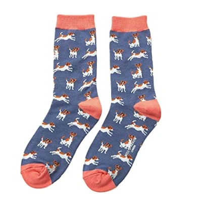 Image of Jack Russell Dog Navy Womens Novelty Ankle Socks Adult One Size