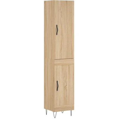 Image of vidaXL Highboard Sonoma Oak 34.5x34x180 cm Engineered Wood