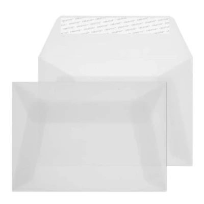 Image of Blake Creative Senses C6 114 x 162 mm 110gsm Peel &amp; Seal Clear Translucent Wallet Envelopes (115) White Pack of 500