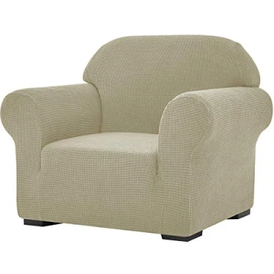 Image of SU SUBRTEX Thickened Stretch Sofa Cover 1 Piece Covers for Living Room Soft Furniture Protector Kids/Dogs Washable Couch Slipcovers (Chair,Sand)