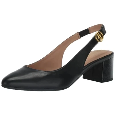 Image of Cole Haan Women&#039;s The Go to Slingback Pump 45mm, Black Leather, 5 UK