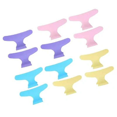 Image of Sonew Hair Clips Hairdressing, 12Pcs / Set Colorful Lovely Butterfly Hold Clip Section Claw Clamp Hairdressing Tool(Colorful)
