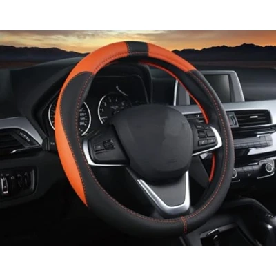 Image of Mayco Bell Classic Car Steering Wheel Cover Four Sections Medium 15 Inch Fit For Most Orange