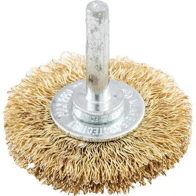 Image of York 30SWG Shaft Mounted Brass Coated Brush 50 X 10MM