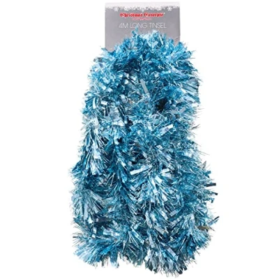Image of Christmas Concepts® 4m Metre Chunky/Fine Tinsel Decoration (ICE BLUE)