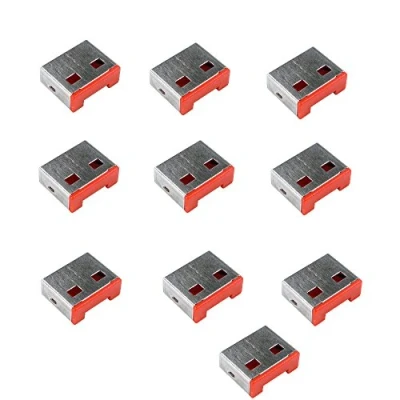 Image of Ex Pro® USB Port Blocker (without Key) Pack of 10 locks Red