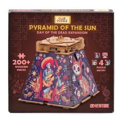 Image of iDventure Cluepuzzle Expansion Day of the Dead Wooden Puzzle with 200+ Pieces Escape Room Game Gift Box 4 Designs Size 20x12 cm Puzzles for Adults and 10+ Hobby