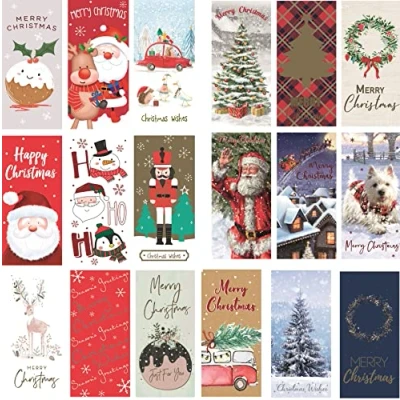 Image of 18 Christmas Money Wallet Gift Cards Voucher Traditional and Cute Designs