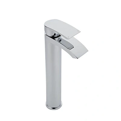 Image of Milano Razor Modern High Rise Mono Bathroom Basin Mixer Tap Lever Handle Chrome