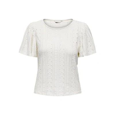 Image of ONLY Women&#039;s Onlriverside S/S Flaired Top JRS T Shirt, White, XXL