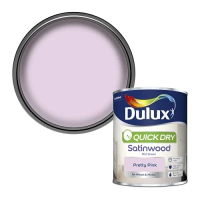 Image of Dulux Quick Dry Satinwood Paint Pretty Pink 750ML,5358155