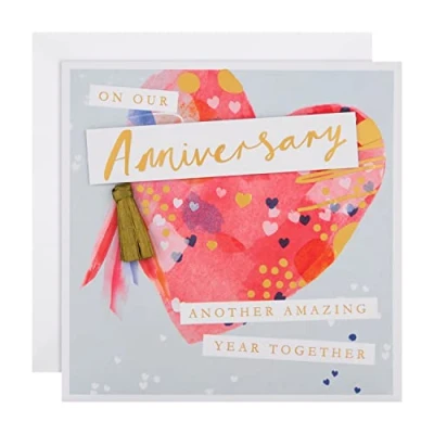 Image of Hallmark Our Anniversary Card Contemporary Embellished Heart Design