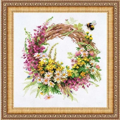 Image of RIOLIS Cross Stitch Kit 1456 Wreath with Fireweed