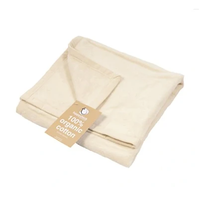Image of Hippychick Organic Cotton Fleece Baby Cot Blanket The Wonderfully Soft and Safe Natural 100x150cm