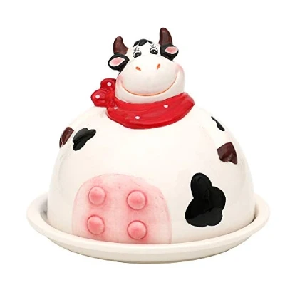 Image of Dekohelden24 Ceramic Butter Dish / Bell Cow Approx. 17.5 x 14.5 cm 14