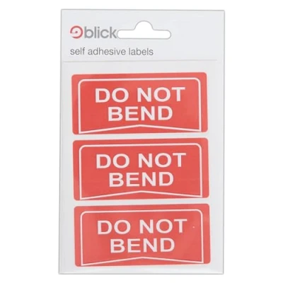 Image of Blick Labels, Self Adhesive Stickers, Do Not Bend, 34mm x 75mm, 21 for Home, Office, Family, School, Letters