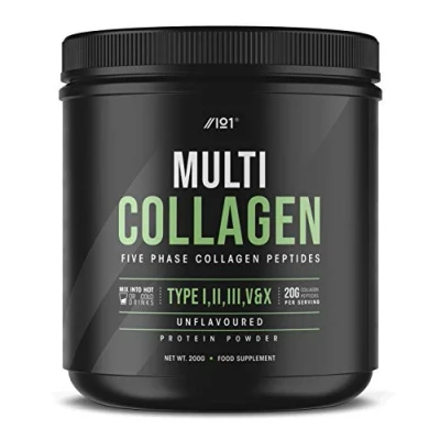 Image of Multi Collagen Protein Powder (200g) Types I, II, III, V &amp; X Hydrolyzed Grass Fed Bovine, Wild Caught Fish, Free Range Chicken Eggshell (10 Day Supply) by Alpha01