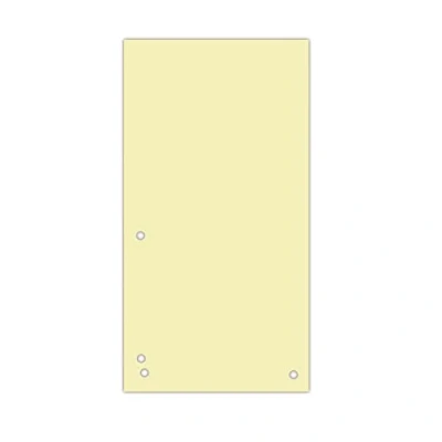Image of DONAU Pack of 100 Dividers/Colour: Yellow / 1/3 A4 Made from 190 g/m² Recycled Cardboard 4 Holes 23.5 x 10.5 cm/Perforated Dividers/Folder Index Dividers/Made in EU
