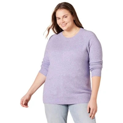 Image of Amazon Essentials Women&#039;s Classic Fit Soft Touch Long Sleeve Crewneck Jumper, Lavender, XS
