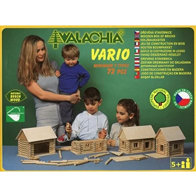 Image of Walachia 8594036430204 Vario Blocks Wooden kit Model Building Set 72 Pieces, Brown