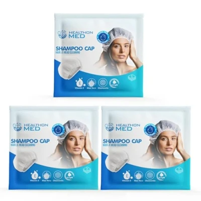 Image of Healthon Med Shampoo Cap Rinse Free (Pack of 3)