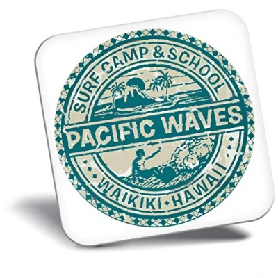 Image of Destination Vinyl ltd Fridge Magnet Hawaii Surf Camp Waikiki Beach US 5512