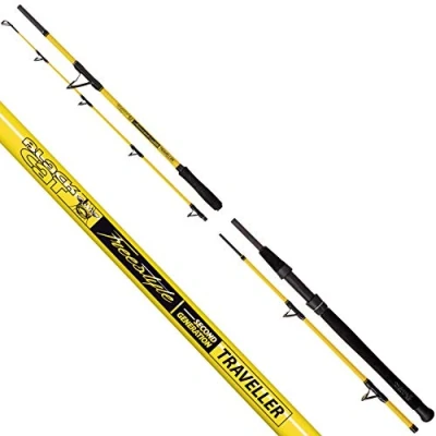 Image of Black Cat Premium Catfish Rod Freestyle Traveller Fishing Travel Casting Weight 400g Black/Yellow 2.40m
