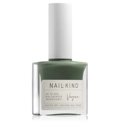 Image of NAILKIND Green Nail Polish Daze Khaki Varnish Vegan Lacquer Peta Certified Cruelty Free Quick Drying Long Lasting Chip Resistant Manicure 8ml