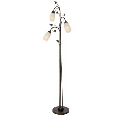 Image of Venezia Multi Arm Floor Lamp Rust Colored Alabaster Optic Glass Shade 3x E14