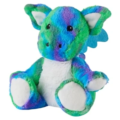Image of Warmies Plush Rainbow Dragon Microwavable Weighted Teddy with French Lavender Scent, Hot or Cold for Cool Relaxation and Warm Relief