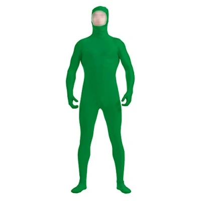 Image of lucky baby store Boys&#039; Mens Full Body Open Face Spandex Lycra Unitard Mask Zentai Costume Bodysuit (XXL, green)