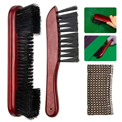 Image of Adhafera Pool Table Brush Cleaner Kit with 3 Tools, Made of Pure Solid Wood and Nylon Bristle, Snooker Accessories for
