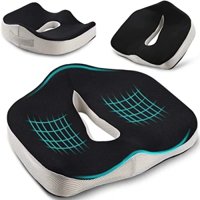 Image of POOTACK Seat Cushion for Coccyx, Memory Foam Ergonomic, Reduce Sciatica Hemorrhoid Tailbone Back Pain Chair Cushions, Support Pads Office, Wheelchair, Car Seats, Chair, Recliner