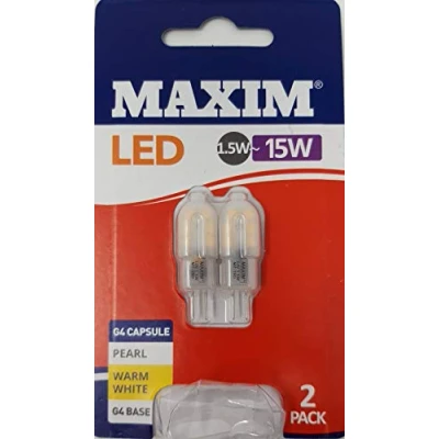 Image of Maxim 1.5W/15W LED G4 Capsule Light Bulb Warm White Packs of 2/4/10 (Pack 2)