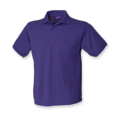 Image of Henbury Heavy Pique Polo Shirt : Color Purple Size L