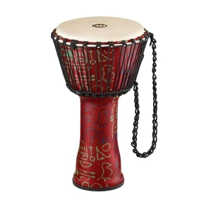 Image of Meinl Percussion Rope Travel Djembe Medium Sized Handdrum With Goat Head Diameter 10 Inches Plastic, Multicoloured (PADJ1 M G)