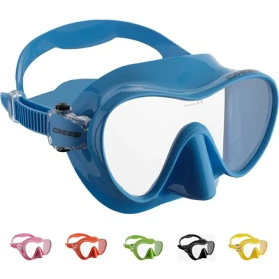Image of CRESSI F1 Mask Blue Frameless for Diving and Snorkeling, Blue, One Size, Unisex