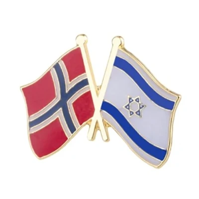 Image of Norway &amp; Israel Friendship National Flag Metal Enamel Pin Badge Lapel