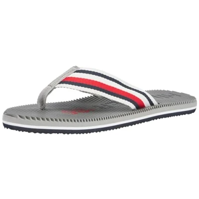 Image of Tommy Hilfiger, Men, Massage Footbed OLY Beach Sandal, Flip Flop, Grey, 6.5
