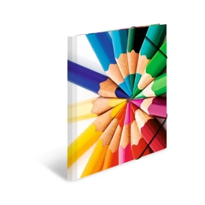 Image of HERMA Elastic Folder Impressions with Pencils Motif, A3, Sturdy Cardboard, Inner Print, 1 Span