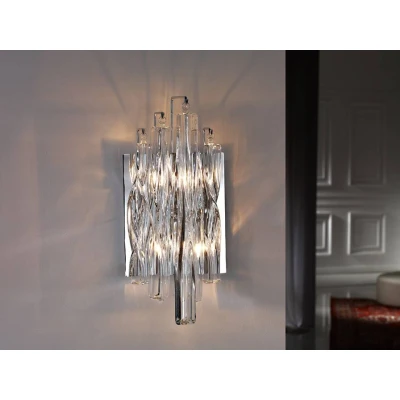 Image of Manacor 2 Light Crystal Wall Lamp Chrome, G9