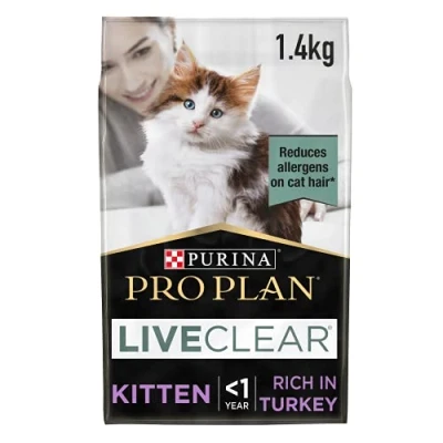 Image of PRO PLAN® LIVECLEAR® Kitten 1 12M Rich in Turkey Dry Cat Food 1.4kg